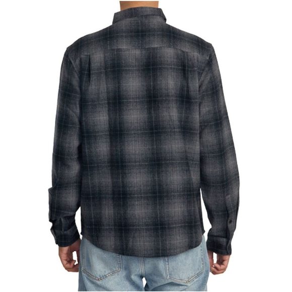 RVCA Mens Long Sleeve Woven Button Front Flannel Shirt - Dayshift Flannel (RVCA - Picture 2 of 5
